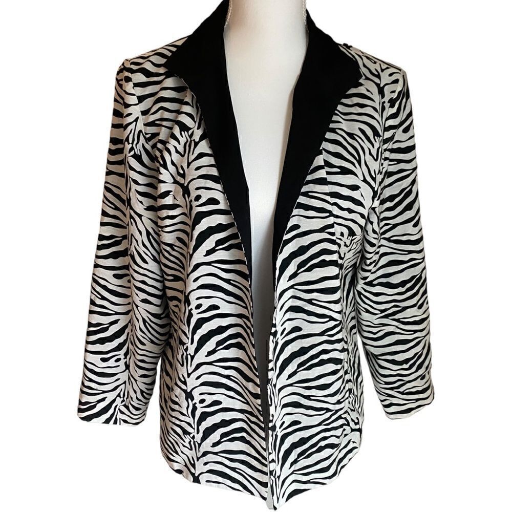 Grace Chuang Animal Print Blazer Jacket  Size Medium